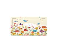 Hen Butterflies Flowers -Print Four-Hole License Plate Holder With Custom Designs - Weather Resistant & Easy Fit For Front/Rear Vehicles
