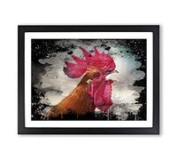 Hen Chicken No.2 Modern CB Framed Print | A3 Black Framed Wall Art | Ready to Hang | Modern Animal Picture | Living Room Bedroom Lounge Office