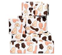 Hen Do Wrapping Paper - 6 Sheets of Funny Gift Wrap for Friends - Wrapping Paper for Baby Shower or Valentines - Rude Birthday Gift Wrap for Women Men Gay - by Central 23