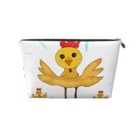 Hen Family Leather Toiletry Bag, Travel Wash Kit | Hen Family Printed Leather Wash Kit, A Practical Gift For , With Roomy Zipper Pocket For Cosmetics