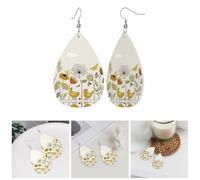 Hen Flying Butterflies Among Flowers Exquisite Waterdrop-Shaped Leather Earrings With Double-Sided Print - Lightweight, Durable, And Stylish Accessory For Every Occasion