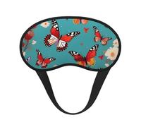Hen Flying Butterflies Among Flowers Print Adults Washable Eye Mask for Nap Light Blocking for Home Hotel Airplane Camping