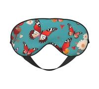 Hen Flying Butterflies Among Flowers Print Breathable Full-Cover Eye Mask Stylish Adjustable Nap Night Restful Environment