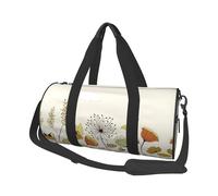 Hen Flying Butterflies Among Flowers Print Round Duffel Bag, Canvas Overnight Travel Tote Bag, Waterproof and Tear-Resistant.Foldable Weekend Travel Bag