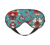 Hen Flying Butterflies Among Flowers Print Soft Eye Mask â€“ Comfortable Sleep, Blocks Light, Full Eye Coverage, Ideal for Travel, Meditation