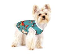 Hen Flying Butterflies Among Flowers print Tshirts for Small Dogs Dog's Fashion Shirt Breathable Sleeveless Shirts for Small Dogs