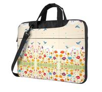Hen Flying Butterflies Among Flowers Ultra-Thin Portable Shoulder Laptop Bag – Lightweight Handheld Computer Bag With Padded Protection, Multiple Carry Options & Stylish Design