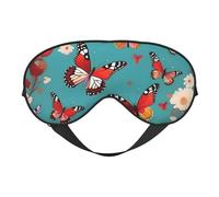 Hen Flying Butterflies Among Flowersprint Travel Office Airplane Night Sleep Shading Blindfold Adjustable Strap Eye Mask