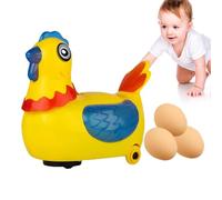 Hen Laying Eggs Toy - Creative Electronic With Moving Wheels, Engaging Egg-Drop Feature, Colorful Sound And Light Toy, Early Learning Play Companion | Easy-Carry Easter Decoration For Bedroom