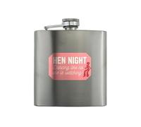 'Hen Night Dancing Like No One is Watching' Stainless Steel Hip Flask - Perfect for Bride, Bridesmaids, Maid of Honour (hip-ha23-hennight)