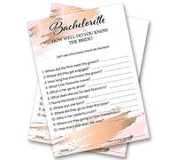Hen Night Party Games Bachelorette, How Well Do You Know The Bride, A6 Size 105mm x 148mm for Bridal Shower (24 Pack)