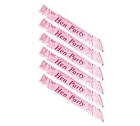 Hen Night Party Supplies Set Bride To Be Sash, Balloons, Badges, Confetti & Banner Bachelorette Decoration Kit (Choose Items) (6 x Hen Party Sashes)