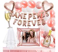 Hen Party Decoration Balloons Rose 38 Pcs,Hen Party Foil Balloons Funny,Hen Party Accessories Classy,Bachelorette Party,Latex Balloons,Plates,Towels,for Bridal Shower Bachelorette Hen do Party