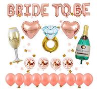 Hen Party Decoration oons Set, 1 pcs Bride To Be oons, 14 pcs Latex oons, 5 pcs Different Foil oons, 2 pcs Heart Shape Foil oons, 2 Meter Star Shape Hanging Garland