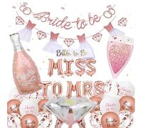 Hen Party Decorations Balloons - 33Pcs Bridal Shower Decorations with Bride to Be Foil Balloons, Silver Confetti Balloon, Banner - Hen Night Party Supplies for Bachelorette Engagement Wedding