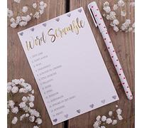 Hen Party Games Accessories Quiz - 'Word Scramble' - 1 Pack of 8 Cards - The Milano Collection