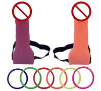 Hen Party Games for Adults - 2pcs Bachelorette Party Favor Girls Night Out Game, Ring Toss Novelty Props, Adult Simulation Shaped Toss Game