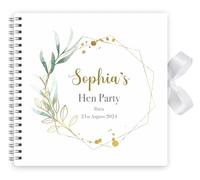 Hen Party Guest Book Hexagon Team Bride Keepsake Gift Kiss The Miss Goodbye Bride Advice Book- 20cm x 20cm - 40 Sheets