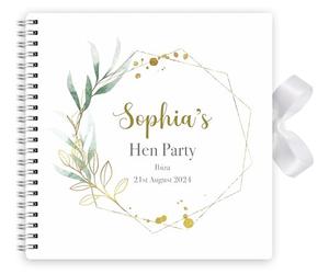 Hen Party Guest Book Hexagon Team Bride Keepsake Gift Kiss The Miss Goodbye Bride Advice Book- 20cm x 20cm - 40 Sheets