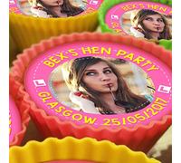 Hen Party Own Image - 20 x 5cm Personalised Edible Cupcake Toppers on Premium Icing