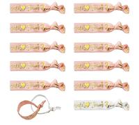 Hen Party Wristbands Set, 1 White Bride Wristband + 10pcs Rose Gold Team Bride Wristband, Hen Party Accessories for Wedding Engagement Bridal Shower Decorations Bag Fillers Y11BFWDTZ (Rose Gold)