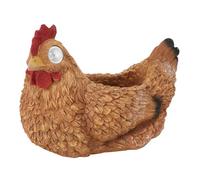 Hen Pot, Hen Succulent Pot Auto Light Sensing Solar Light for Garden (Brown)