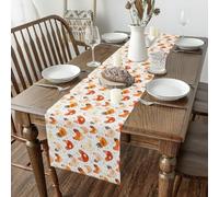 Hen Rooster Tabletop Decor for Kitchen Or Dining, Chicken Farm Animal Table Runners for Boys Teens Adult,Rural Farm Grass Table Mat 13 X 60 Inches, A-Beige White