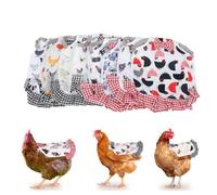 Hen Saddle Apron, 8 Pcs Canvas Chicken Feather Protector, Chicken Protective Clothes Vest for Small Medium Large Hen, Keep Warm and Prevent Pecking