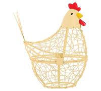 Hen Shape Iron Egg Basket Kitchen Storage Container for Eggs Decorative Home Decor for Countertop Organization and Housewarming