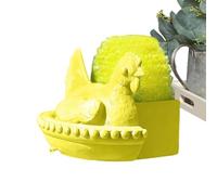 Hen Sponge Holder, Funny Chicken Sink Organizer, 4.3 Inches Drainage Rack with Slotted Base, Ventilated Resin, Farmhouse Scrubber Stand with, Porous Basin Tray for Home Kitchen