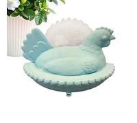 Hen Sponge Holder, Funny Chicken Sink Organizer, 4.3 Inches Drainage Rack with Slotted Base, Ventilated Resin, Farmhouse Scrubber Stand with, Porous Basin Tray for Home Kitchen