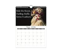Hen Themed Wall Calendar - 2026 Monthly Planner 11x8 Inch, Funny Natural Style Art, Rustic Decor Family Agenda, Chicken Theme Organizer, Home Office Scheduler | Farmhouse Design For Dormitory