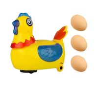 Hen Toy Chick - ABS 5.91x3.54x6.3 Inches | Electric Laying Eggs Chicken Toy With Lights Creative Interactive Hen Chick | Fun Educational Animal Playset For Kids Easter Indoor Entertainment And D