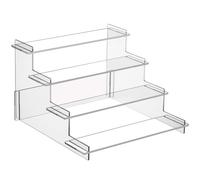 HENABLE 4 Tier Acrylic Display Risers, Perfume Organizer Stand, Cupcake Stand Holder, Clear Shelf Risers for Display Stands for Funko POP Figure, Dessert Shelves for Party, Decoration