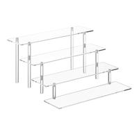 HENABLE 4 Tier Acrylic Perfume Organizer Stand, Clear Display Risers for Perfume, Cologne, Cosmetic, Skincare, Funko POP, Dessert Display, Cupcake Stand Holder