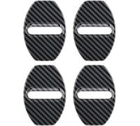 HENAC 4 Pcs Car Door Lock Cover for Audi A1 A3 A4 A5 A6 A7 A8 B6 B7 B8 B9 C6 C7 C8 D3 D4 D5 D6, Stainless Steel Door Lock Striker Buckle Protection Rustproof Lock Latches Cover,A/Carbon Fiber