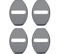 HENAC 4 Pcs Car Door Lock Cover for Land Rover Defender Discovery 3 4 5 Range Rove Evoque Freelander, Stainless Steel Door Lock Striker Buckle Protection Rustproof Lock Latches Cover,A/Black