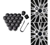 HENAC Car Wheel Nut Covers Caps for Land Rover Defender Discovery 3 4 5 Range Rove Evoque Freelander, Hexagonal Tyre Nut Covers Cap Dust Proof Accessories Auto Hub Screw Protector,A/Black-21mm