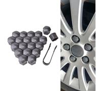 HENAC Car Wheel Nut Covers Caps for Skoda Yeti Superb Octavia Fabia Karoq Kamiq Kodiaq, Hexagonal Tyre Nut Covers Cap Dust Proof Accessories Auto Hub Screw Protector,A/Grey-17mm