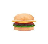 HENANCXF Gourmet Burger Coaster Set - Creative Burger Coasters (5 Wool Felt Coasters And 2 Oak Burger Holders) - Super Absorbent, Funny Fake Food Gifts, Perfect For Family Gatherings And Parties