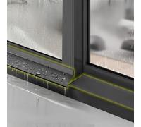 HENANCXF Self Adhesive Window Weather Bar 2M(6.56FT),Window Ledge Protector,for External Sash Windows, Outdoor Eaves,Stop Rainwater Backflow(Size:4.5cm,Color:Black)