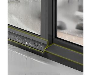 HENANCXF Self Adhesive Window Weather Bar 2M(6.56FT),Window Ledge Protector,for External Sash Windows, Outdoor Eaves,Stop Rainwater Backflow(Size:4.5cm,Color:Black)