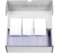 HENAXSAD 50pcs 13.56MHz Rewritable UID RFID Cards, Mi-Fare 1K S50 NFC Smart Cards, Door Access Control Copy Cards, Block 0 Sector Changeable, ISO 14443A Compliant for Electric Door Lock System