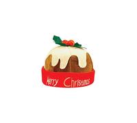 Henbrandt 1 x Adult Christmas Pudding Hat with Holly 30cm | 12” Merry Christmas Figgy Pudding Holiday Party Headwear Fun Gift Xmas Fancy Dress Costume Accessory Novelty Hats for Men and Women