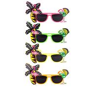 HENBRANDT 1 x Adult Flamingo Sunglasses 4 Assorted Colours Tropical Party Novelty Plastic Glasses Summer Eyewear Sun Shades Glasses Prop Fancy Dress Costume Accessory