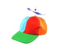 HENBRANDT 1 x Adult Helicopter Hat Baseball Cap with Propeller Silly Cap Rainbow Novelty Hats Clown Hat One Size Fancy Dress Costume Accessory for Men and Women