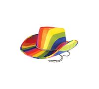 HENBRANDT 1 x Adult Rainbow Pride Flag Cowboy Hat with Adjustable Cord LGBTQ+ Pride Accessories Felt Cowboy Hat One Size Fancy Dress Gay Pride Carnival and Festival Novelty Hats for Men and Women