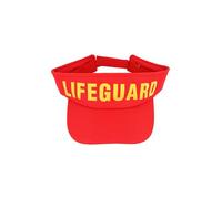 HENBRANDT 1 x Adult Red Lifeguard Visor with Adjustable Fastening Breathable Hat Summer Fun Beach Party Visor Life Guard Costume Accessory Unisex Fancy Dress Accessories for Men and Women