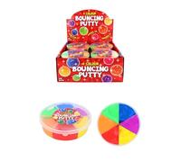 Henbrandt 1 x Bouncing Putty 6-Tone Colour Segment Round Pie Sensory Fidget Bouncy Putty Tub Kids Party Bag Favours Loot Bag Fillers Lucky Dip Favours Stocking Fillers for Boys and Girls