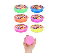 Henbrandt 1 x Bouncing Putty Tubs for Kids 6 Pack with 6 Assorted Colours Mini Slime Bounce Putty Party Bag Favours Loot Bag Fillers Lucky Dip Favours Stocking Fillers for Boys and Girls
